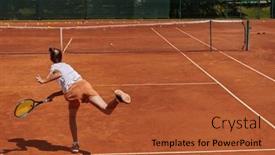  Presentation with precision - Presentation design consisting of tennis-player-focuses-intently-perfecting background and a red colored foreground