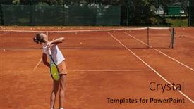  Presentation with precision - Presentation design with tennis-player-focuses-intently-perfecting background and a red colored foreground