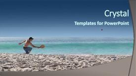  Presentation with tennis - Colorful presentation theme enhanced with tennis player on the beach backdrop and a  colored foreground