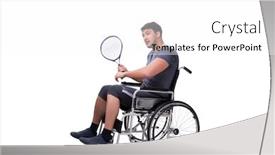  Presentation with injury - Cool new theme with tennis player recovering from injury on wheelchair backdrop and a white colored foreground