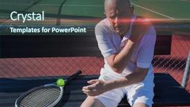  Presentation with shoulder pain - Beautiful slide set featuring tennis player with shoulder pain backdrop and a  colored foreground