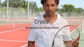  Presentation with tennis - Presentation with tennis player background and a coral colored foreground