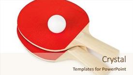  Presentation with sports table tennis - Slide set having tennis racket and ball isolated background and a lemonade colored foreground