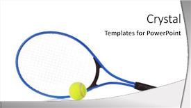  Presentation with badminton ball shuttlecock racket - Presentation enhanced with tennis racket and ball background and a white colored foreground