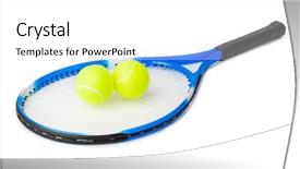  Presentation with tennis - Presentation having tennis racket and balls isolated background and a white colored foreground