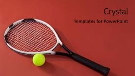  Presentation with maroon - Slides having tennis racket and fluorescent background and a red colored foreground