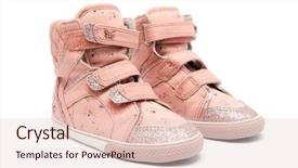  Presentation with tennis shoes - Slide deck with tennis shoes - baby sneakers on white background background and a  colored foreground