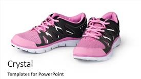  Presentation with shoe - Audience pleasing theme consisting of tennis shoes - new running shoe isolated backdrop and a white colored foreground