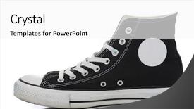  Presentation with tennis shoes - Colorful slides enhanced with tennis shoes - one black retro high top backdrop and a white colored foreground