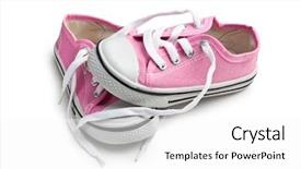  Presentation with pink and white roses - Cool new presentation with tennis shoes - pink baby sneakers on white backdrop and a white colored foreground