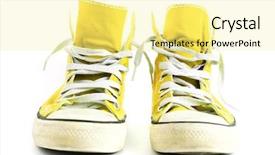  Presentation with tennis shoes - Presentation theme consisting of tennis shoes - sneakers background and a blonde colored foreground