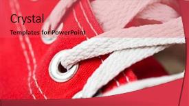  Presentation with shoe - Theme enhanced with tennis shoes - vintage shoe background and a red colored foreground