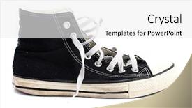  Presentation with tennis shoes - Slides consisting of tennis shoes - vintage sneaker on white background background and a white colored foreground