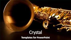  Presentation with focus - Presentation design featuring tenor sax golden saxophone macro background and a black colored foreground