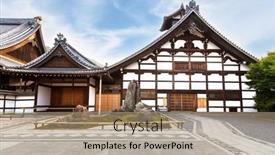  Presentation with world heritage - Slide set consisting of tenryuji-temple-in-kyoto-japan background and a  colored foreground