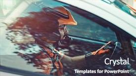  Presentation with rally - Slide deck consisting of tensely and seriously looking forward background and a wine colored foreground