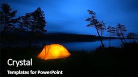  Presentation with tent - Amazing slides having tent lit up at dusk backdrop and a black colored foreground
