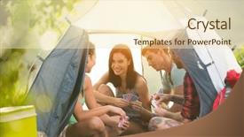  Presentation with black couple having fun - Theme consisting of tent talking and playing card background and a cream colored foreground