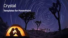 Presentation with star trails - Theme having tent with star trails background and a  colored foreground