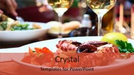  Presentation with octopus - Amazing presentation having tentacle - octopus salad close up shallow backdrop and a red colored foreground