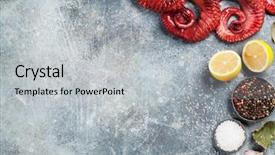  Presentation with octopus - PPT theme having tentacle - raw octopus cooking with spices background and a light gray colored foreground