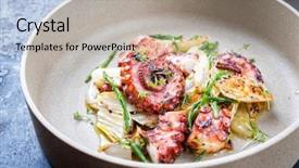  Presentation with octopus - Amazing theme having tentacle - traditional french octopus braised cooked backdrop and a mint green colored foreground