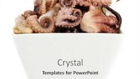  Presentation with octopus - Slide deck consisting of tentacles of octopus in bowl isolated on white background and a white colored foreground