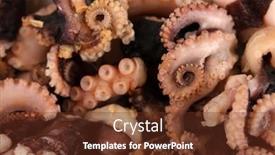  Presentation with octopus - Amazing PPT theme having tentacles of octopus macro backdrop and a tawny brown colored foreground