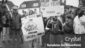  Presentation with fox hunting - Presentation design enhanced with tenterden-england-december-26-anti background and a dark gray colored foreground