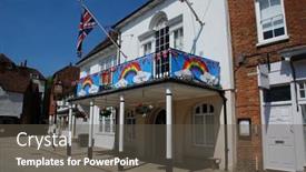  Presentation with corona - Presentation consisting of tenterden-england-may-27-2020 background and a dark gray colored foreground