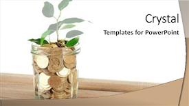  Presentation with growing - PPT theme having tenure - plant growing in bowl background and a white colored foreground