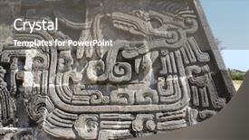  Presentation with maya - Theme consisting of teotihuacan - bas-relief carving background and a gray colored foreground