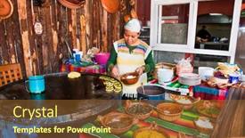  Presentation with teotihuacan - Colorful presentation design enhanced with teotihuacan-mexico-dec-4-2015 backdrop and a tawny brown colored foreground