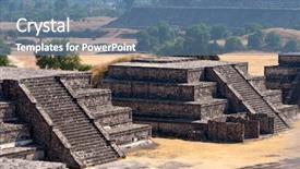  Presentation with teotihuacan - Theme featuring teotihuacan pyramids mexico view background and a teal colored foreground
