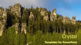  Presentation with rocks - Presentation theme featuring teplice-adrspach-rocks-eastern-bohemia background and a tawny brown colored foreground