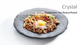  Presentation with sesame seed - Audience pleasing PPT theme consisting of teppan-japanese-cuisine-teppanyaki-chicken backdrop and a white colored foreground