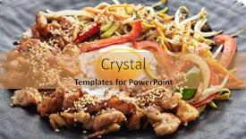  Presentation with sesame seed - PPT theme with teppan-japanese-cuisine-teppanyaki-chicken background and a yellow colored foreground