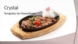  Presentation with chicken poultry farm white layer - Presentation design consisting of teppanyaki - fried chicken with sauce background and a white colored foreground