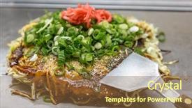  Presentation with hiroshima - Slide set enhanced with teppanyaki - okonomiyaki japanese pizza hiroshima style background and a tawny brown colored foreground