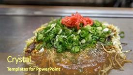  Presentation with hiroshima - Cool new PPT theme with teppanyaki - okonomiyaki japanese pizza hiroshima style backdrop and a tawny brown colored foreground