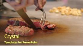  Presentation with restaurant - PPT layouts consisting of teppanyaki in restaurant background and a tawny brown colored foreground