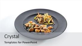  Presentation with korean food - Cool new PPT theme with teppanyaki japanese and korean grill backdrop and a light gray colored foreground