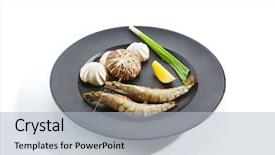  Presentation with food grill - Presentation theme enhanced with teppanyaki japanese and korean grill background and a  colored foreground