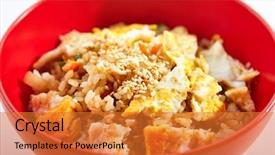  Presentation with food grill - Theme with teppanyaki japanese and korean grill background and a  colored foreground