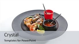  Presentation with food grill - PPT layouts consisting of teppanyaki japanese and korean grill background and a light gray colored foreground