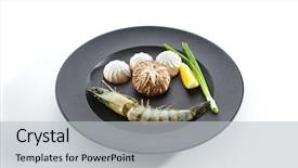  Presentation with food grill - Slides enhanced with teppanyaki japanese and korean grill background and a light gray colored foreground