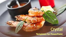  Presentation with food grill - Slides enhanced with teppanyaki japanese and korean grill background and a tawny brown colored foreground