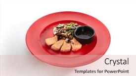  Presentation with food grill - Amazing PPT theme having teppanyaki japanese and korean grill backdrop and a lemonade colored foreground