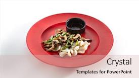  Presentation with food grill - Amazing theme having teppanyaki japanese and korean grill backdrop and a soft green colored foreground