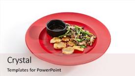  Presentation with food grill - PPT theme featuring teppanyaki japanese and korean grill background and a lemonade colored foreground